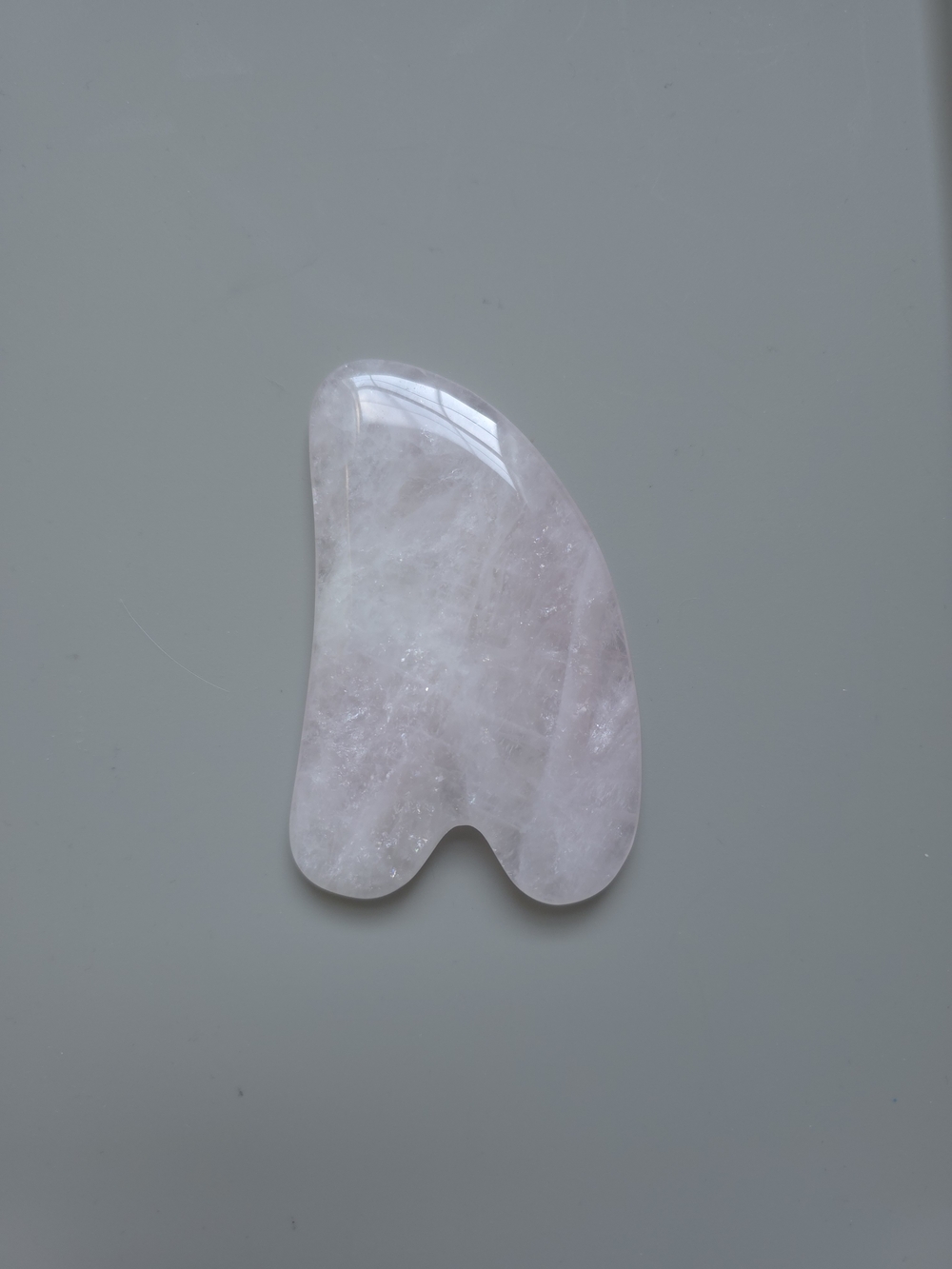 Rose Quartz Gua Sha Facial Massage Tool - Light Pink